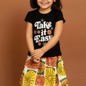 girls t shirt with skirt set