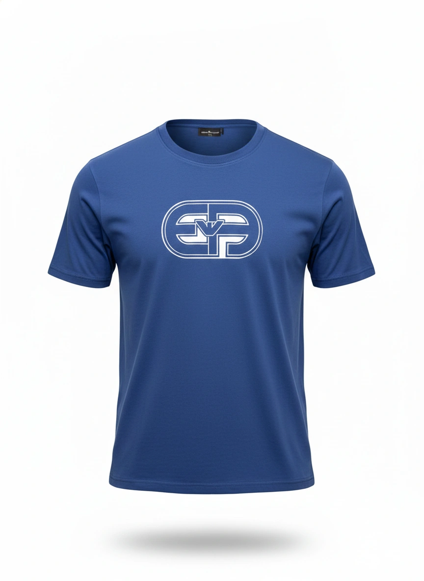 Round Neck T-shirt(Blue)