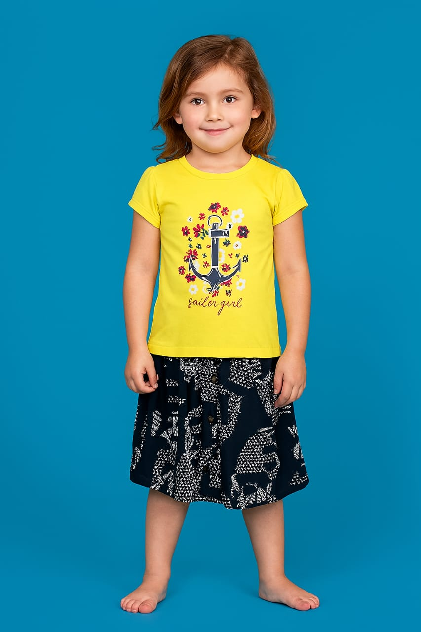 girls t shirt with skirt set