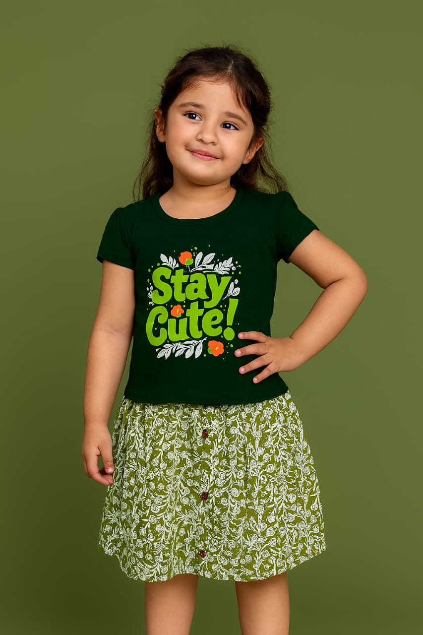 girls t shirt with skirt set